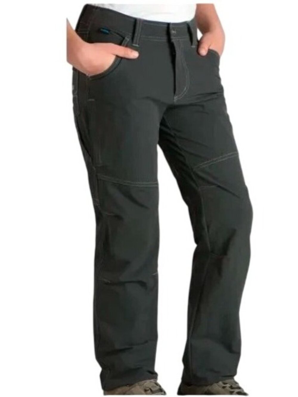 KUHL Renegade Pants Kids Small (7-8)Gray Straight Leg Outdoor Contrast Stitching